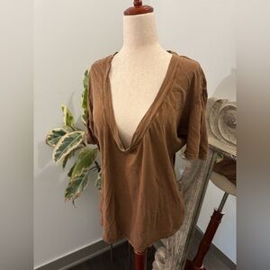 FP Deep V-Neck Tee -Terracotta